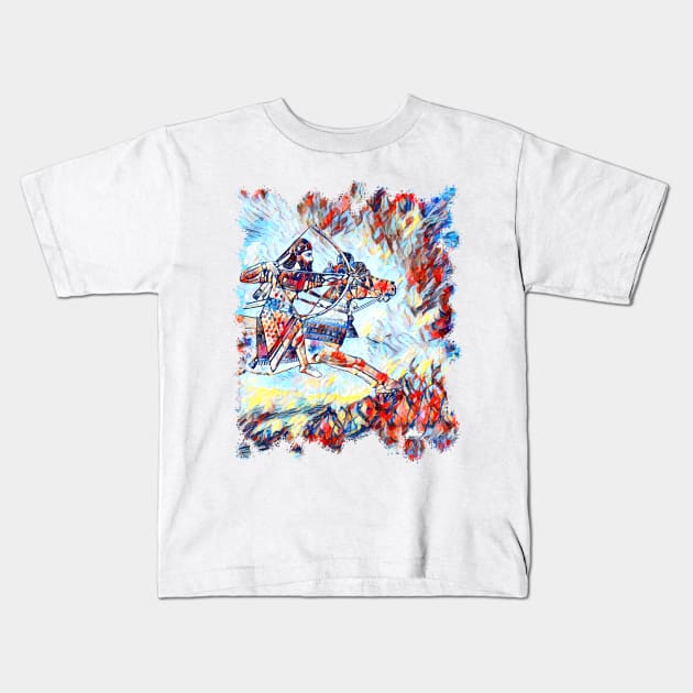 Assyrian Warrior Kids T-Shirt by doniainart